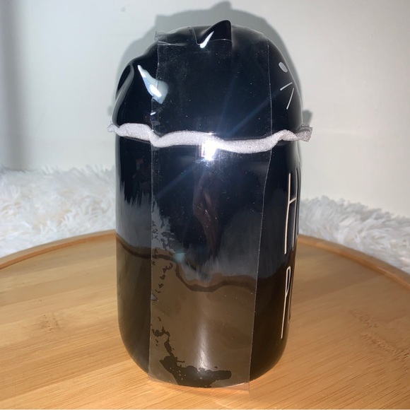 Rae Dunn Halloween HOCUS POCUS Black Ceramic Mug with Cat Topper 9" - Picture 2 of 6